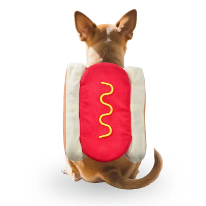 Funny Halloween Dog Costumes Large Small Dogs Cat Hot Dog Shaped Adjustable Pet Clothes Pets Party Costume Suit Bulldog Supplies