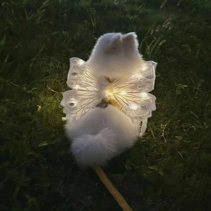 the ANGEL WINGS - Cute Glowing Dog Wing Butterfly for Small/Medium Dog Clothes, Sweet Gift Pet Back Decoration