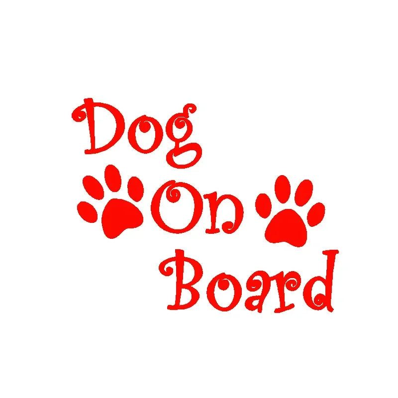 Dog On Board Dog Footprints PVC Decorative Stickers Vinyl Film Cute Funny Decal For Car Body Bumper Rear Window Auto Accessories