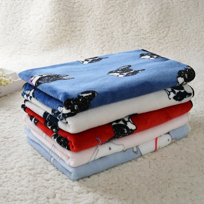 Dog Bed Mat for Small Medium Dogs Cats Autumn Winter Cozy Fleece Puppy Print Blanket Bulldog French Chihuahua Pet Accessories