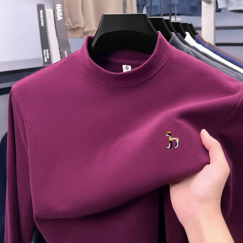 the KING CANINE - Men's Autumn Long-Sleeved T-Shirt, Half-Neck Collar Quality Print Puppy Sweatshirt, Comfortable Casual Underwear Men's Clothing