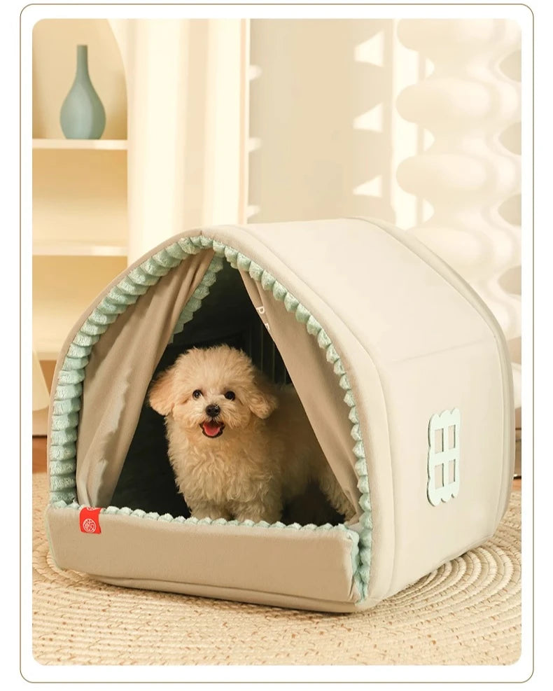 the BROADWAY DOGGY - Winter Warm Thick Dog Bed, Enclosed Spacious Large Space Pet Dog Bed Suitable for All Seasons, Soft and Comfortable Cat/Dog Tent