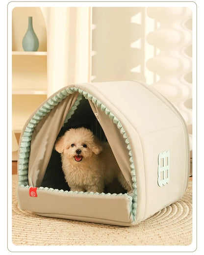 the BROADWAY DOGGY - Winter Warm Thick Dog Bed, Enclosed Spacious Large Space Pet Dog Bed Suitable for All Seasons, Soft and Comfortable Cat/Dog Tent