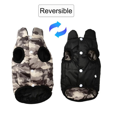 Reversible Winter Warm Dog Clothes Windproof Pet Vest Jacket For Small Medium Dogs Cats Chihuahua French Bulldog Yorkshire Coat
