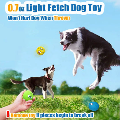 6PCS Latex Dog Squeaky Toys - Chewing Balls with Funny Faces | Interactive Fetch Training for Puppies
