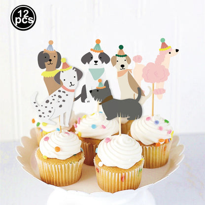 Dog Theme Party Decor Dog Paws Animals Pet Foil Balloons Number Standing Ballons  Baby Shower Kids Happy Birthday Banner Decor