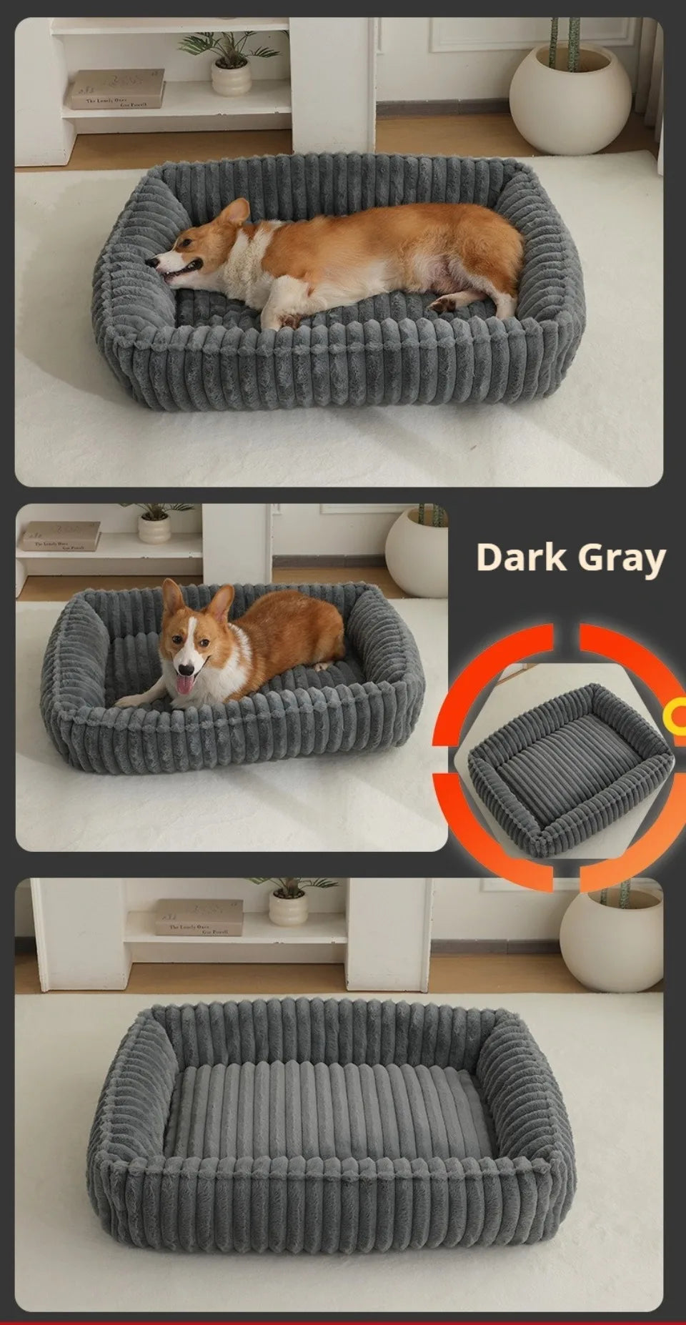 Pet Cat Dog Bed Square Plush Cat Mat Pet Cushion Winter Thickened Orthopedic Pet Mat Soft And Comfortable Cat Bed Pets Supplies