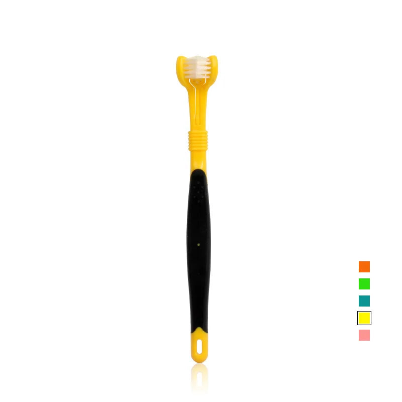 Three Sided Pet Toothbrush Three-Head Multi-angle Toothbrush Cleaning Dog Cat Brush Bad Breath Teeth Care Tool