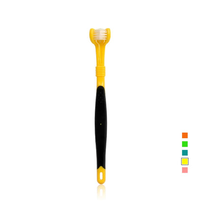 Three Sided Pet Toothbrush Three-Head Multi-angle Toothbrush Cleaning Dog Cat Brush Bad Breath Teeth Care Tool