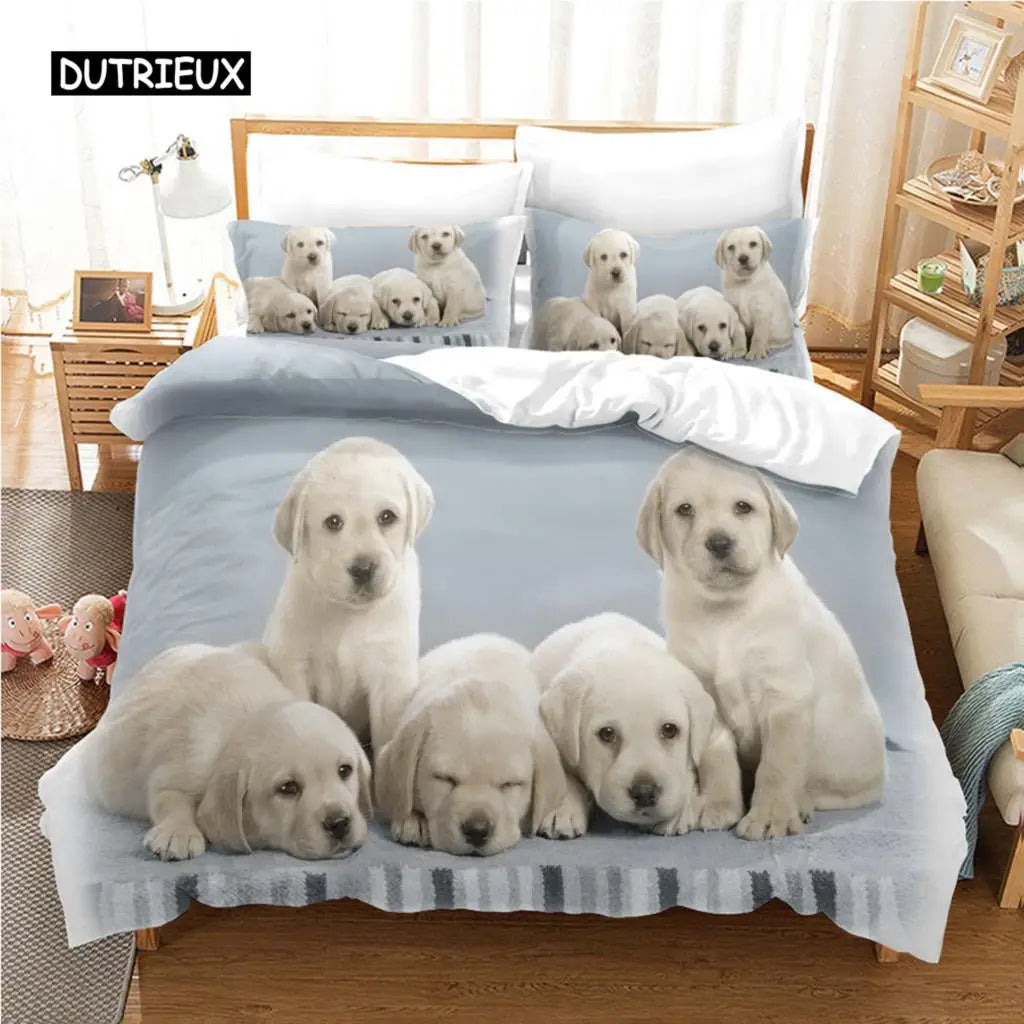 Dog Bedding Set German Shepherd Cute Pet Dog Animal Duvet Cover Sets Bed Linen for Adults Children Dog Lover Gift Bedroom Decor
