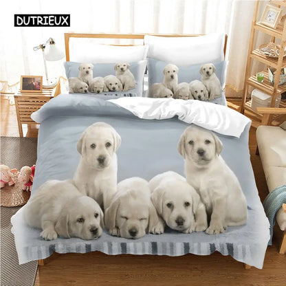 Dog Bedding Set German Shepherd Cute Pet Dog Animal Duvet Cover Sets Bed Linen for Adults Children Dog Lover Gift Bedroom Decor