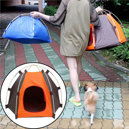 the DOG CAMPER - Oxford Pets House, Washable Dog/Cat Playing Bed, Puppy Tent Thickened Tents