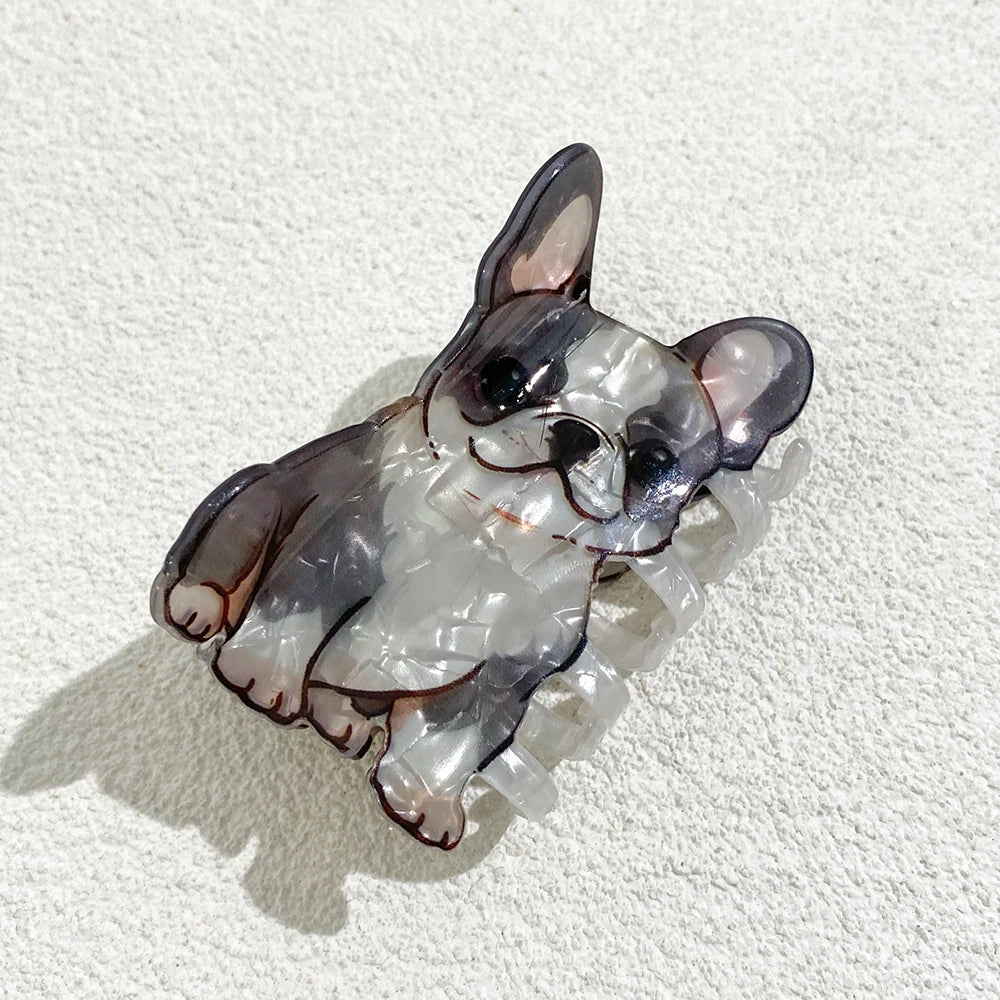 Cute Cartoon Acrylic Corgi Chihuahua Dog Printed Hair Clip Claw For Women Girls New Geometric Hairpin Hair Accessories Tool