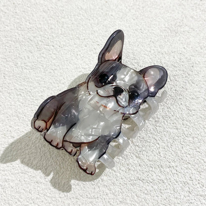 Cute Cartoon Acrylic Corgi Chihuahua Dog Printed Hair Clip Claw For Women Girls New Geometric Hairpin Hair Accessories Tool