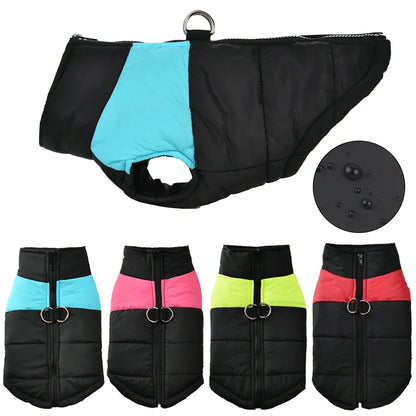 Pet Dog Jacket Warm Winter Clothes For Small Large Dogs Labrador Coat Windproof Waterproof Puppy Costume Vest With D-ring Pug