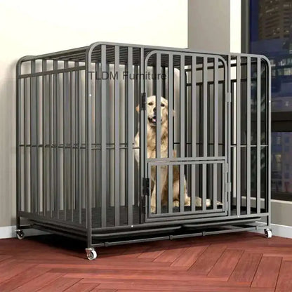 Household Indoor and Outdoor Dog Cage Large Dog Medium Dog Cage with Toilet Golden Retriever Labrador Cage Pet Supplies House