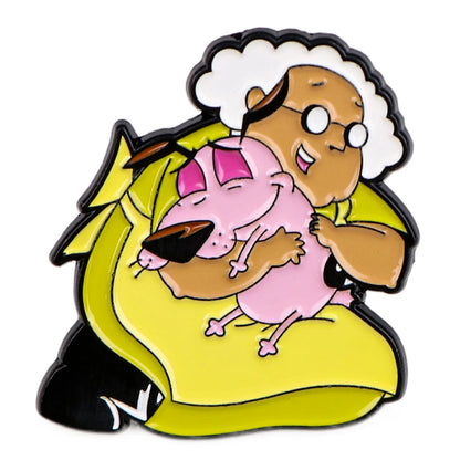 Cowardly Hero Dogs Enamel Pins Anime Figures Badges Metal Lapel Brooch For Backpacks Brooches Fashion Jewelry Accessories Gifts