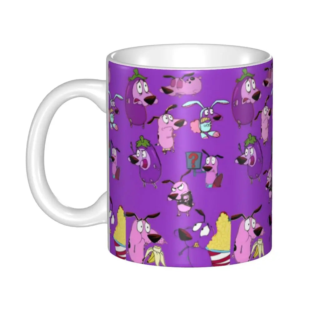 Personalized C-Courage The Cowardly Dog Coffee Mug DIY Ceramic Milk Tea Mug Cup