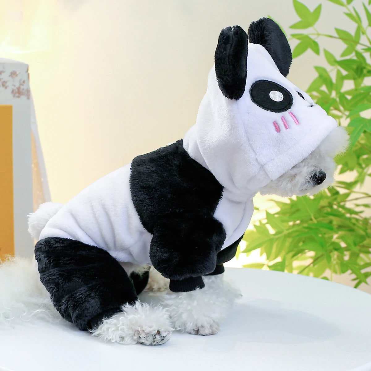 Dog Clothes Autumn And Winter Thick Warm Hat Panda Quadruped Coat Windproof Pet Clothes Suitable For Small And Medium-sized Dogs
