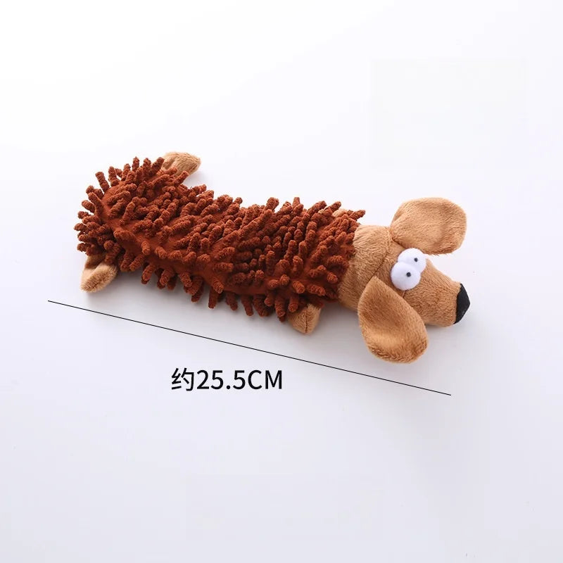 Chew Resistant Plush Pet Toys Stress Relieving Mop Plush Frogs Hippopotamus Teeth Grinding Dog Toys