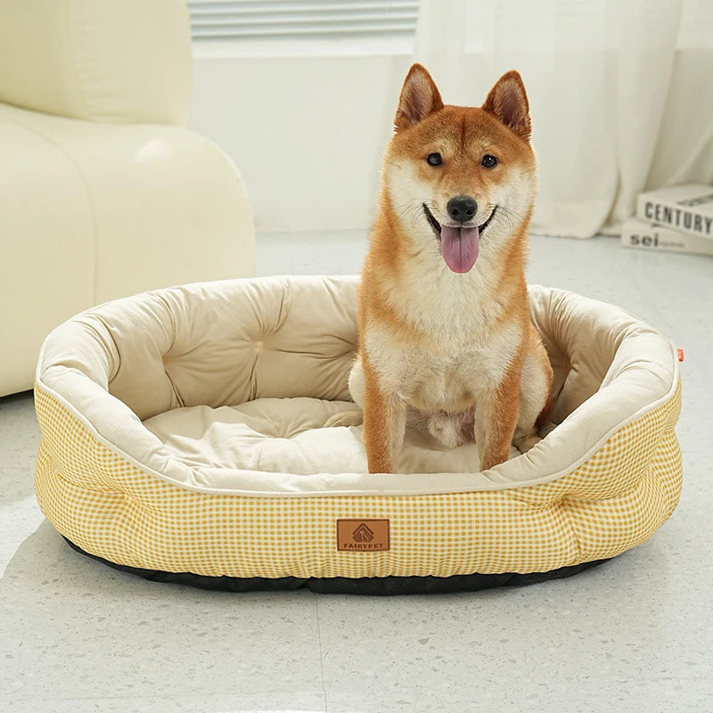 Winter Dog Bed Imitation Cotton Velvet Dogs Mat Beds Fluffy Soft High Rebound Pet Bed For All-season Pet Dog Accessories