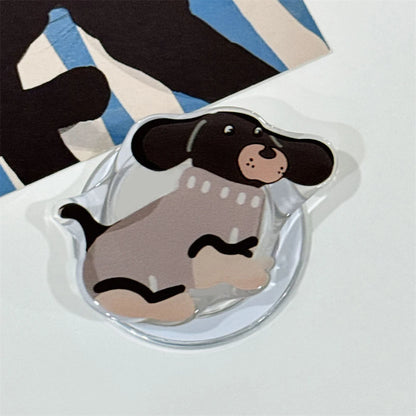 Cute Dachshund Dog Magnetic Holder Grip Tok Griptok Phone Stand Holder Support For iPhone For Pad Magsafe Smart Tok