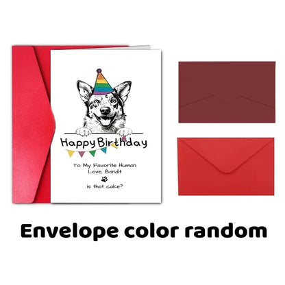 1pc, Birthday Cards, Australian Bulldog Birthday Cards, personalized cards, dog lovers, to the husband, to the wife, flags.