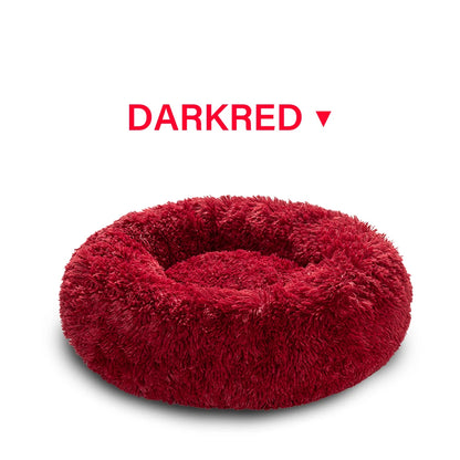 Calming Dog Bed for Small Dogs - Donut Washable Small Pet Bed, Anti-Slip Round Fluffy Plush Faux Fur Large Cat Bed