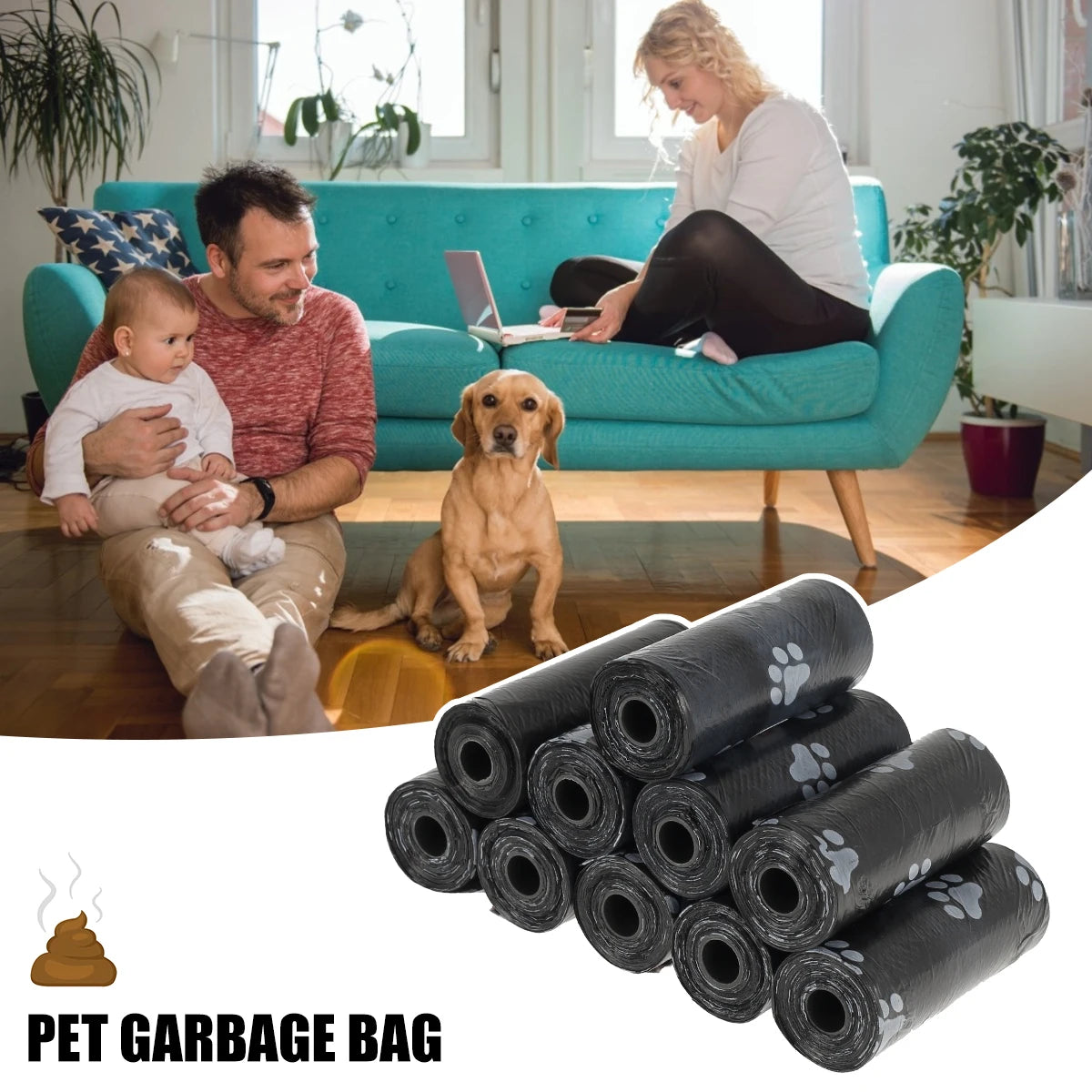the DOG POOP BAGS - 30Roll Dog Poop Bags, Disposable Pet Waste Bags, Dog Waste Bags, Designer Pet Poop Clean Pick-Up Bone Bag Dispenser Tools