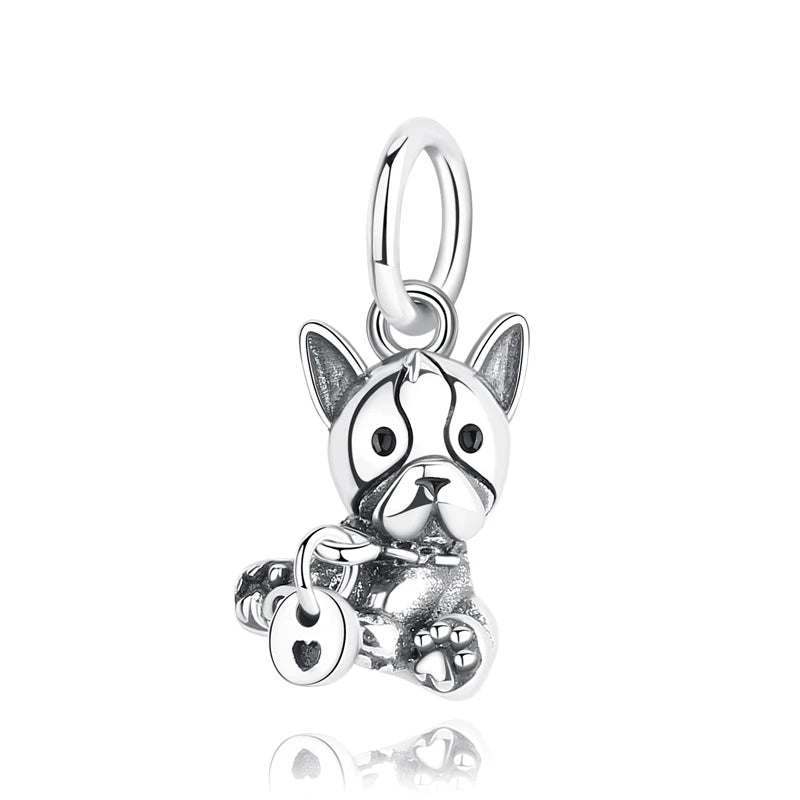 Original 925 Sterling Silver Charms Love Pets Dog Cat Paw Print Pendant Beads Fit Brand Bracelets Necklaces Women DIY Jewelry