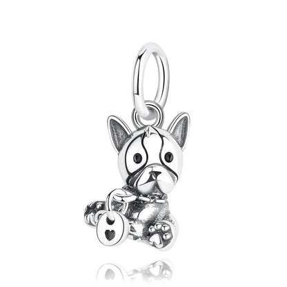Original 925 Sterling Silver Charms Love Pets Dog Cat Paw Print Pendant Beads Fit Brand Bracelets Necklaces Women DIY Jewelry