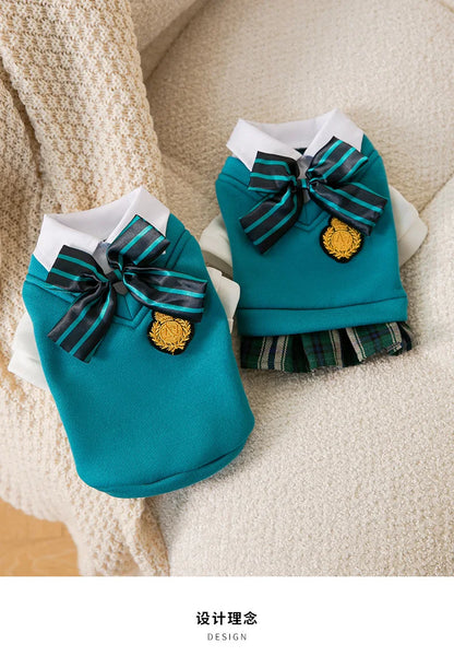 Pet Clothing JK Sweater Dress Corgi Chihuahua Princess Kwaii Dress Jk Cotton Dog Fancy Clothes Costume Comfortable Cat Clothes