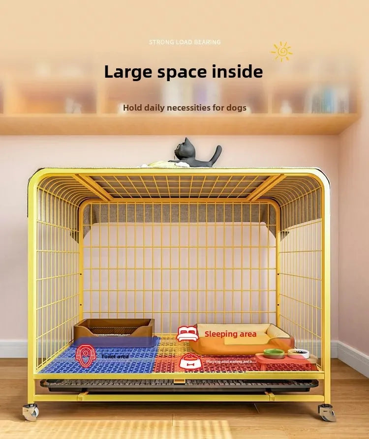 the BOLD & the BEAUTIFUL - Dog Indoor with Toilet Separation, Bold Pet Cage, Golden Retriever/Labrador Household Dog Cage, Playpen Dog Cage Medium/Large