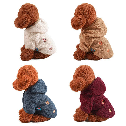 Winter Warm Pet Lamb Velvet Hoodie Clothes Comfortable Dog Coat Suitable Small Dogs Pet Outfits Chihuahua Clothing