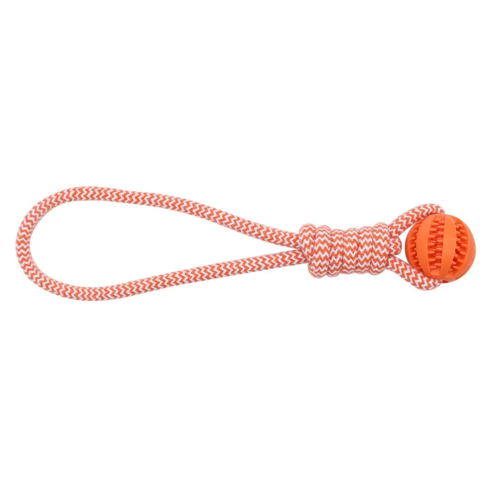 Dog Rope Ball Bite Resistance Training Ball with Rope Interesting Puzzle Teething Toy for Molar Teeth Cleaning Boredom Relieving