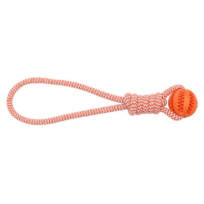 Dog Rope Ball Bite Resistance Training Ball with Rope Interesting Puzzle Teething Toy for Molar Teeth Cleaning Boredom Relieving