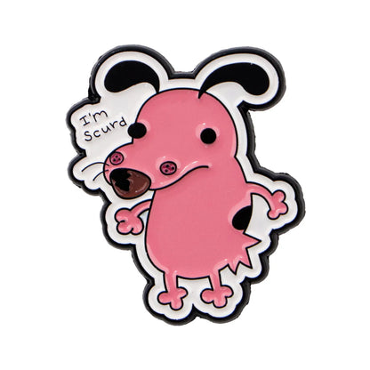Cowardly Hero Dogs Enamel Pins Anime Figures Badges Metal Lapel Brooch For Backpacks Brooches Fashion Jewelry Accessories Gifts