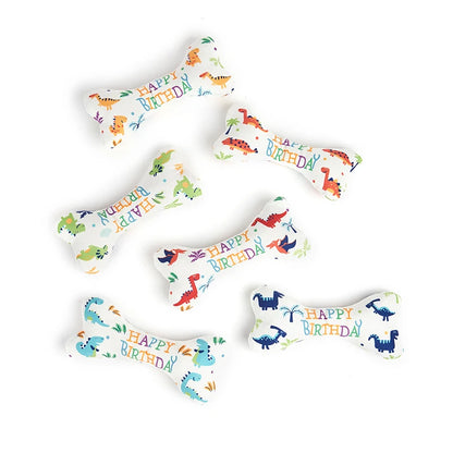 the BIRTHDAY BONE - Dog Toys, Bone Bite Resistant Interactive Toys, Relieve Emotions Squeaking Sound Plush Chew, Vocalize Toys - Birthday Gift