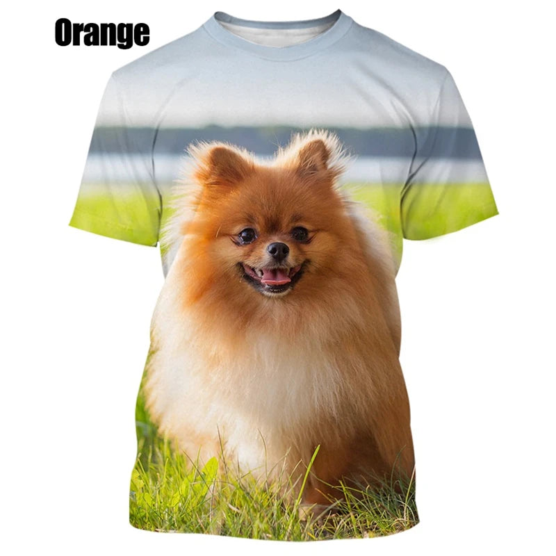 the PUFFY POMERANIAN - New Summer Hot Sale Funny Dog Pomeranian 3D Printing High Quality Men's and Women's T-Shirt Tops, Cute Tee Clothing