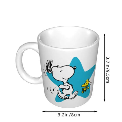 Manga Snoopy Woodstock Cartoon Dog Coffee Mug DIY Customized Ceramic Tea Milk Mug