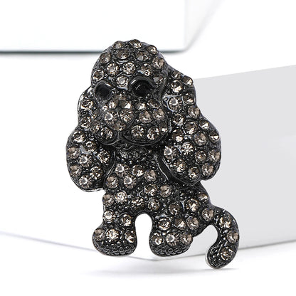 Enamel Puppy Brooches for Women Unisex Rhinestone Animal Pin Dog Lapel Pins Office Party Friend Luxury Gifts Jewelry Accessories
