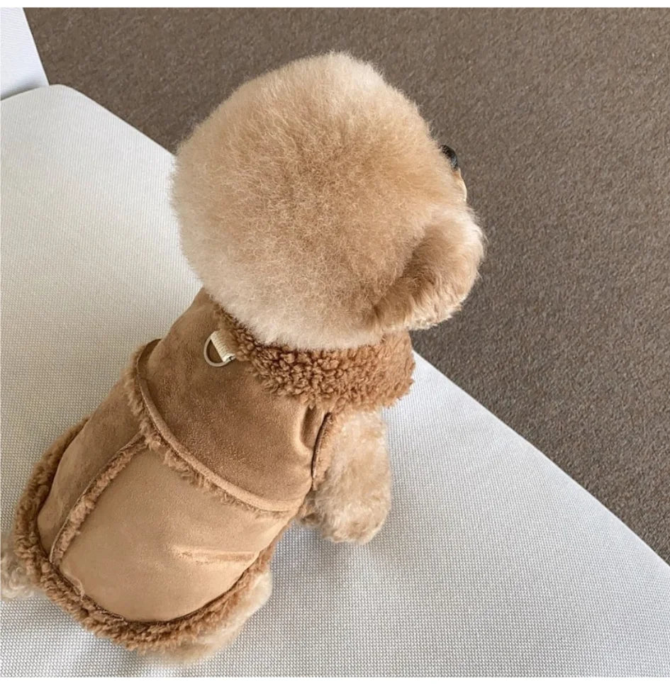 the BUCKSKIN - Dog Vests, Winter Plush Warm Pet Dog Clothes for Small/Medium Dogs Jackets, Puppy Clothing Yorkshire Terrier Ropa Para Perros