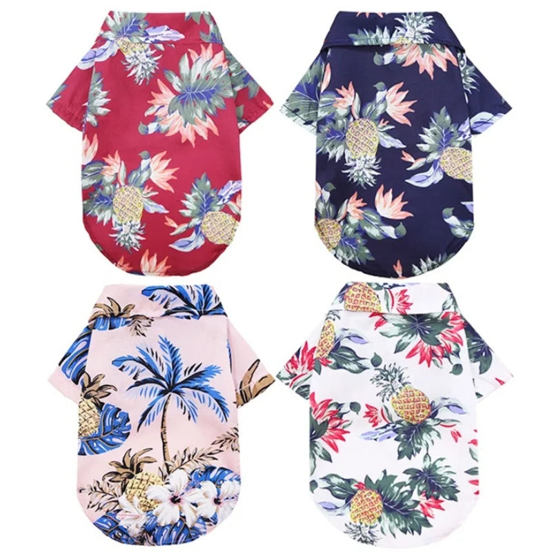 Summer Pet Dog Clothes Cool Beach Hawaiian Style Dog Cat Shirt Breathable Dog T-Shirts Chihuahua Dog Costumes Pet Puppy Clothing