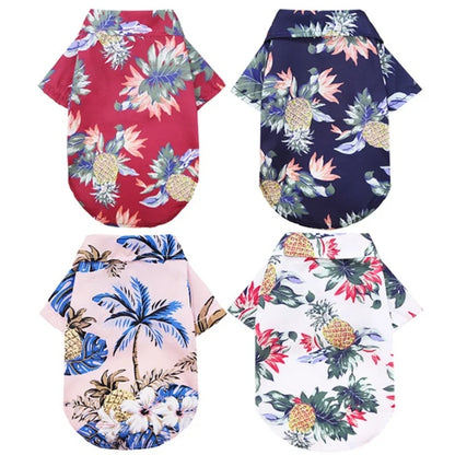 Summer Pet Dog Clothes Cool Beach Hawaiian Style Dog Cat Shirt Breathable Dog T-Shirts Chihuahua Dog Costumes Pet Puppy Clothing