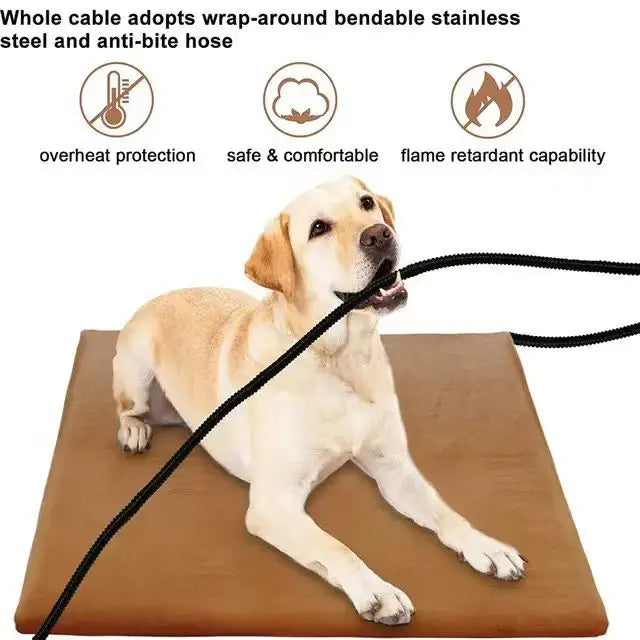 Waterproof Pet Heating Pad - EU & US Standard Electric Warm Mat for Cats and Dogs Waterproof Electric Pet Warmer
