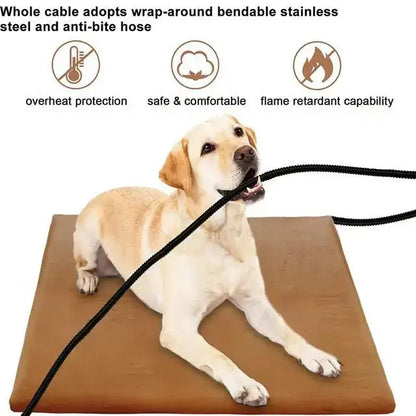 Waterproof Pet Heating Pad - EU & US Standard Electric Warm Mat for Cats and Dogs Waterproof Electric Pet Warmer