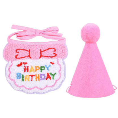 the BIRTHDAY DOGGY - Pet Cat/Dog Birthday Scarf/Hat Set, Cat/Dog Birthday Party Supplies, Pet Scarf Birthday, Hat/Scarf Small/Medium Pet Accessories