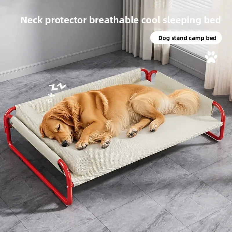 Dog camp bed summer kennel four seasons pet sofa off the ground moisture-proof medium and large removable dog bed