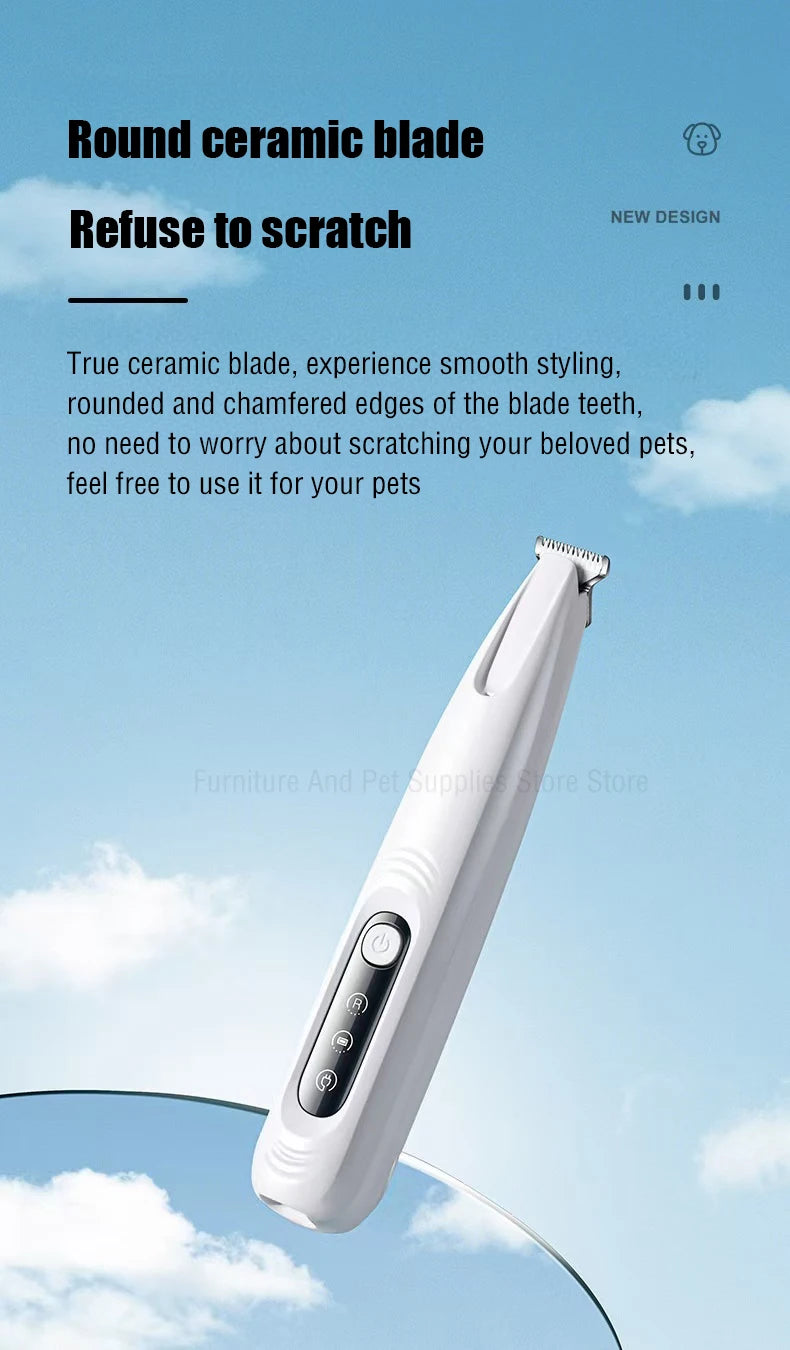 the LED HYDROTRIM PRO - New Dog Paw Trimmer with LED Light, Fully Waterproof Pet Hair Trimmer with LED Display, Dog Clippers for Grooming, 18mm Widen Blade