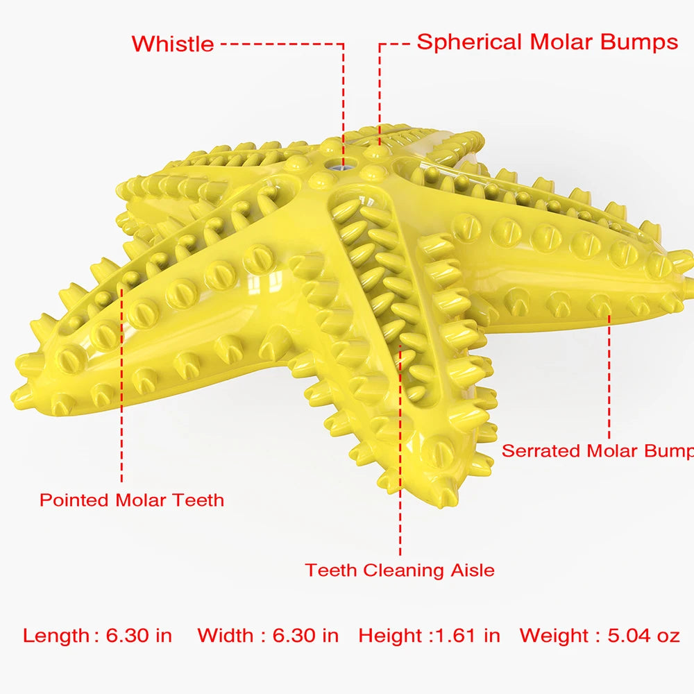 Squeak Toothbrush Chew Dog Toy Starfish Soft Rubber Puppy Plaything Interactive Chewing Dogs Toys With Sound Aggressive Chew Toy